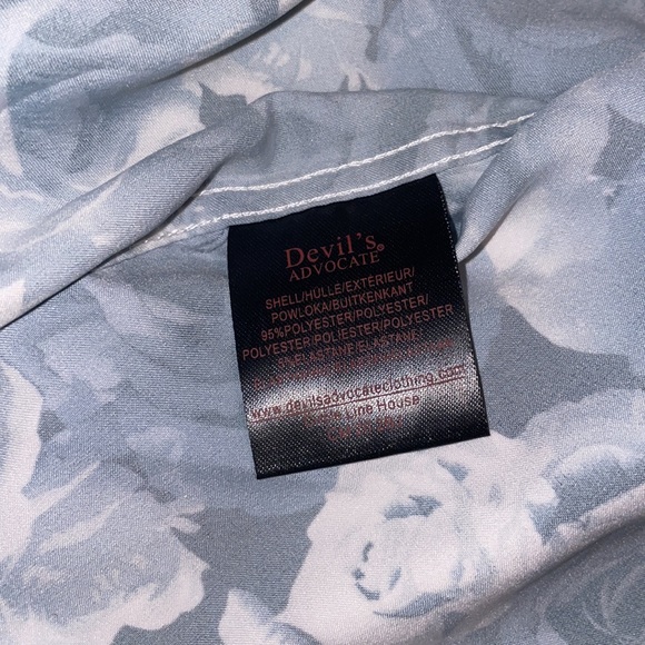 Devil’s Advocate White and Black Floral Print Button Down Shirt - Picture 6 of 7